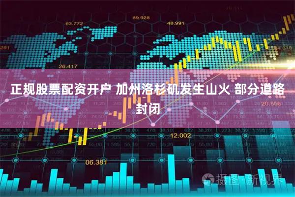 正规股票配资开户 加州洛杉矶发生山火 部分道路封闭